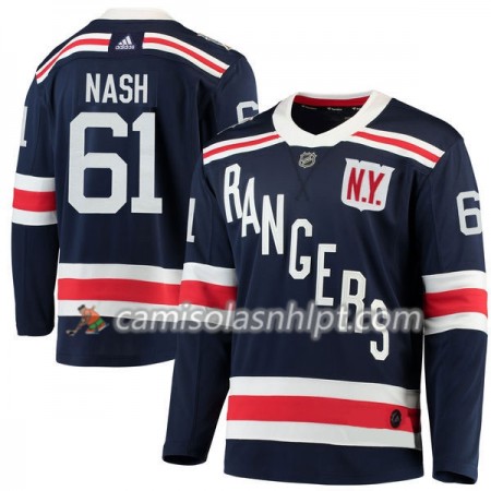 Camisola New York Rangers Rick Nash 61 2018 Winter Classic Adidas Navy Azul Authentic - Homem